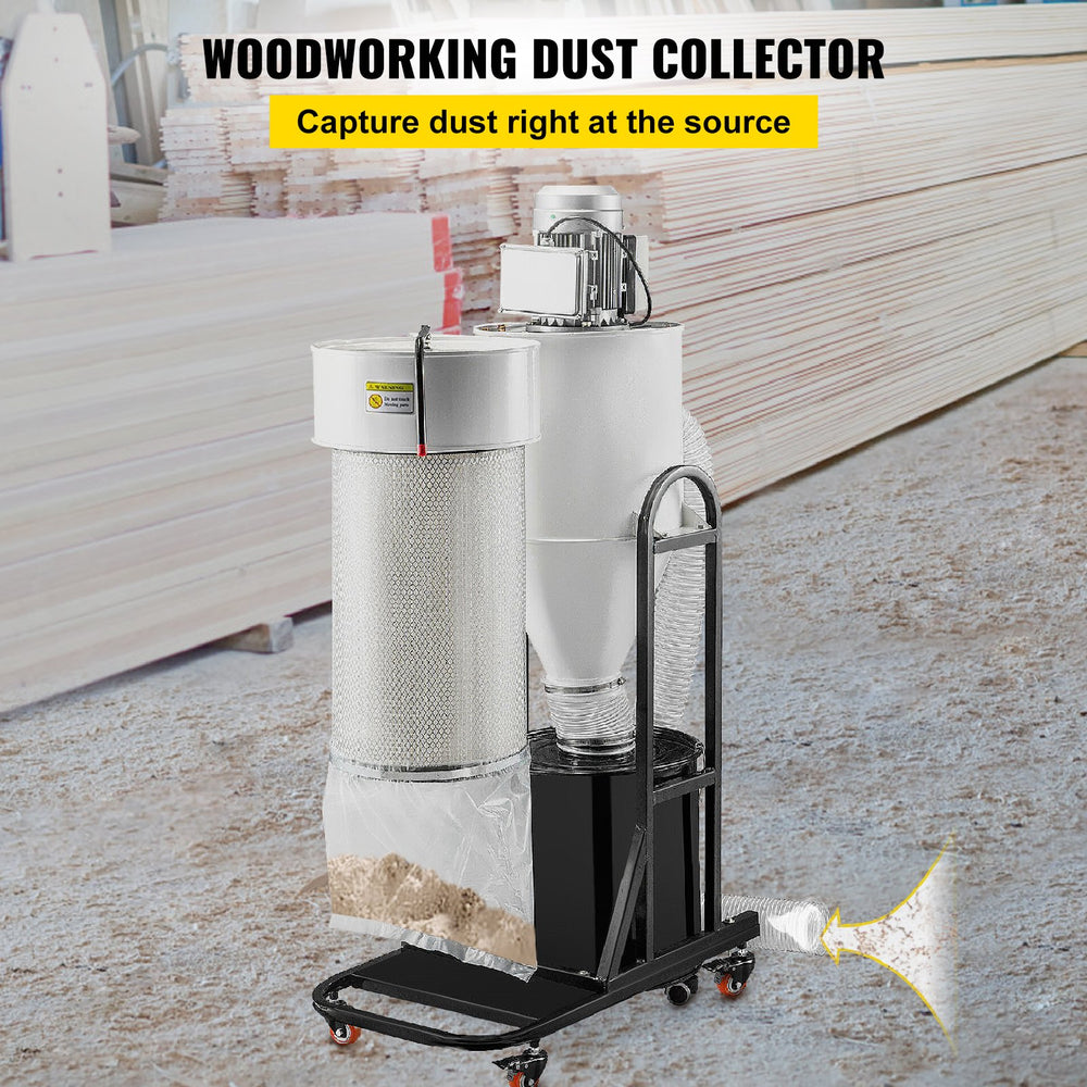 Vevor Cyclone Dust Collector 2 HP 1059CFM Filter Cleaner 220V New