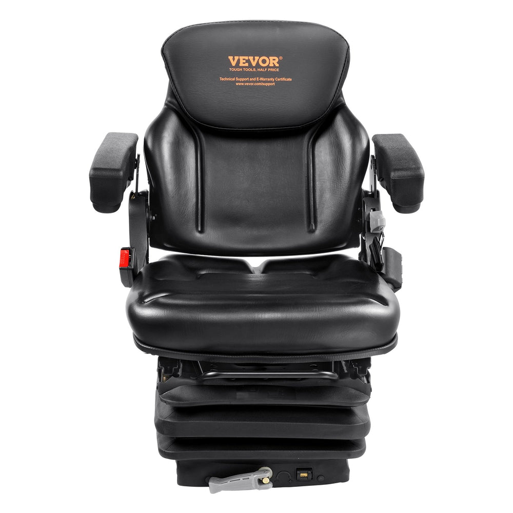 Vevor Universal Forklift Tractor Seat Suspension 3 Level Shock Absorption Micro Switch Seatbelt Black New