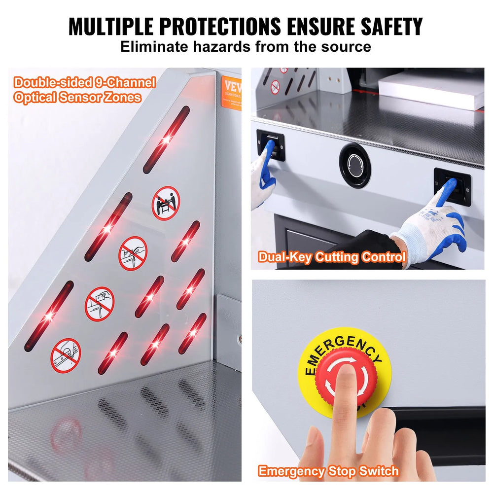 Vevor Electric Paper Cutter 19" Cutting Width 800 Sheet Capacity with Touchscreen New