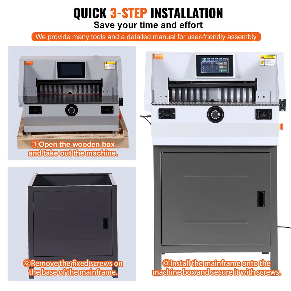 Vevor Electric Paper Cutter 19" Cutting Width 800 Sheet Capacity with Touchscreen New