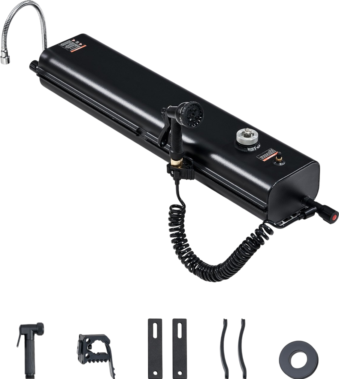 Vevor Roof Rack Water Tank 4 Gallon with Showerhead Splash-Guard Panels New