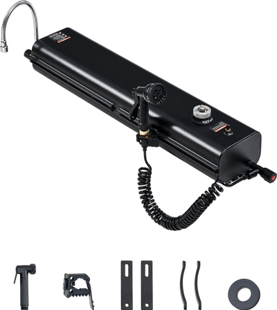 Vevor Roof Rack Water Tank 4 Gallon with Showerhead Splash-Guard Panels New