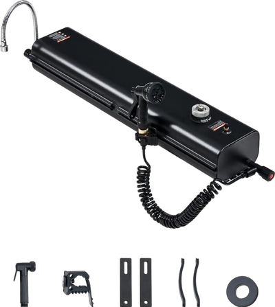 Vevor Roof Rack Water Tank 4 Gallon with Showerhead Splash-Guard Panels New