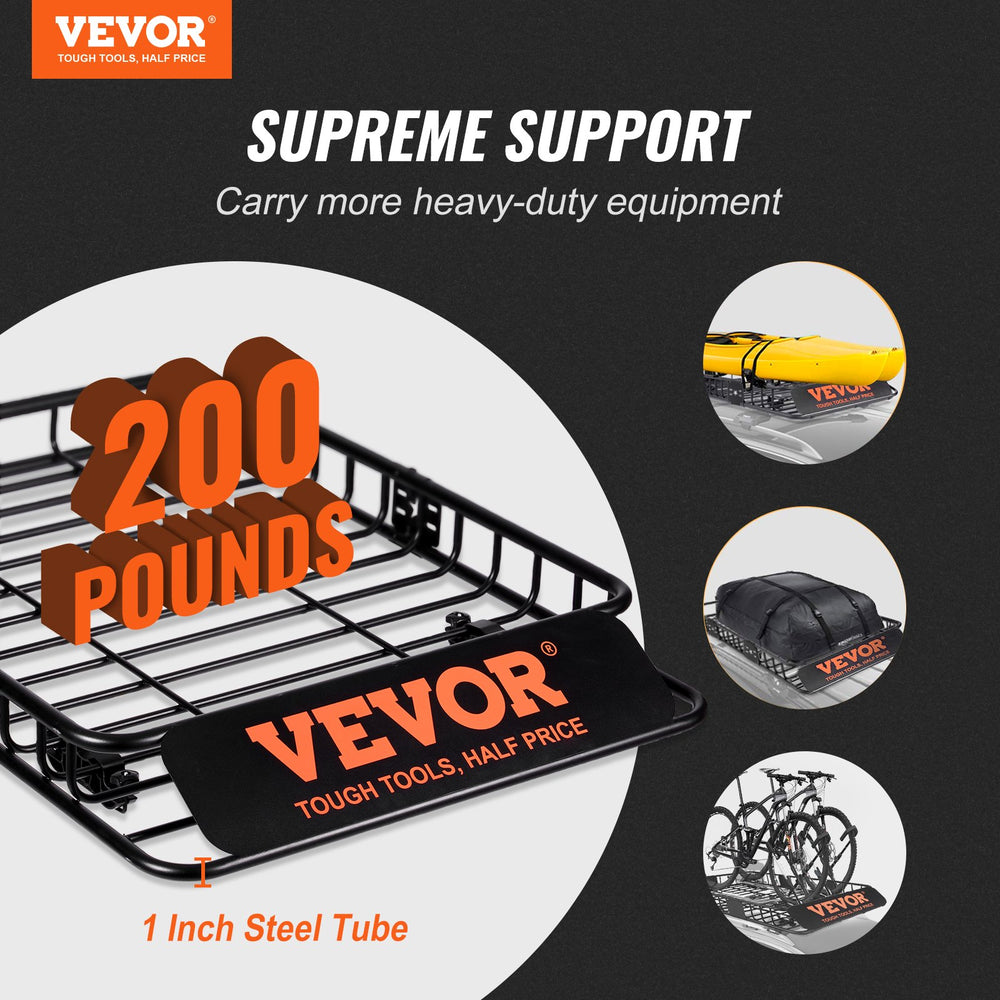 Vevor Roof Rack Cargo Basket with Luggage Bag 200 Lbs Capacity 51" x 36" x 5" New