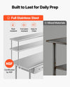 Vevor Work Table Stainless Steel 24" x 48" Food Prep Table with Overshelves and 2 Drawers New