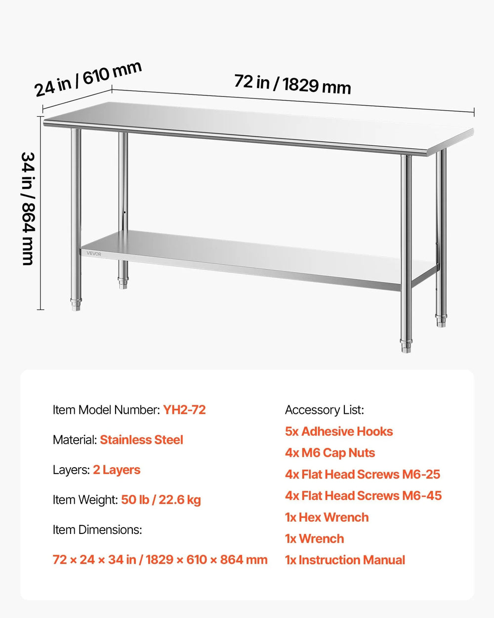 Vevor Prep Table 24
