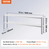 Vevor Overshelf for Prep Table 12" x 72" Double Tier Stainless Steel Adjustable Height New