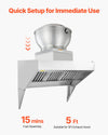 Vevor Commercial Kitchen Exhaust Fan 1,136 CFM 1/3 HP 250W Direct Drive New