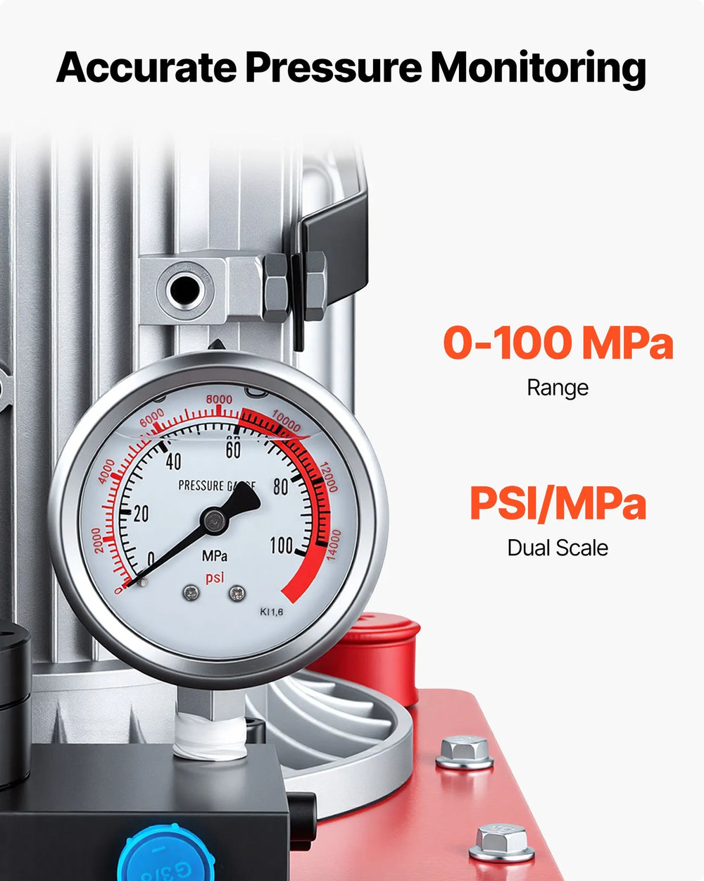 Vevor Hydraulic Pump Electric Driven 10,000 PSI Double Acting Manual Valve 750W 120V New