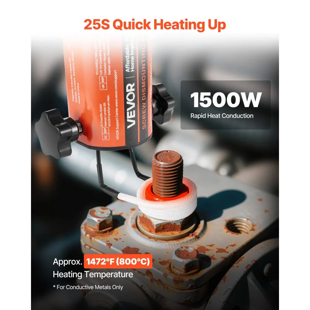 Vevor Magnetic Induction Heater Kit with 8 Coils 1500W 110V New