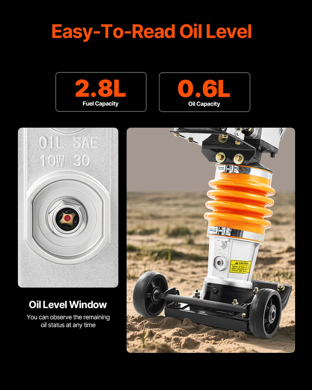 Vevor Tamper Compactor Four-Spring Jumping Jack 6.5HP 196CC New