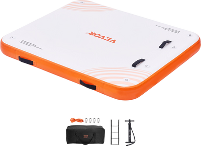 Vevor Inflatable Floating Dock 6' x 5' with Carrying Bag & Detachable Ladder New