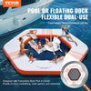 Vevor Inflatable Floating Dock 8.5 FT Hexagon with 5 FT Trampoline Mesh Pool New