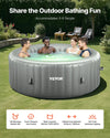 Vevor Inflatable Hot Tub Round 81.9" 4-6 Person Capacity with 130 Jets LED Light New