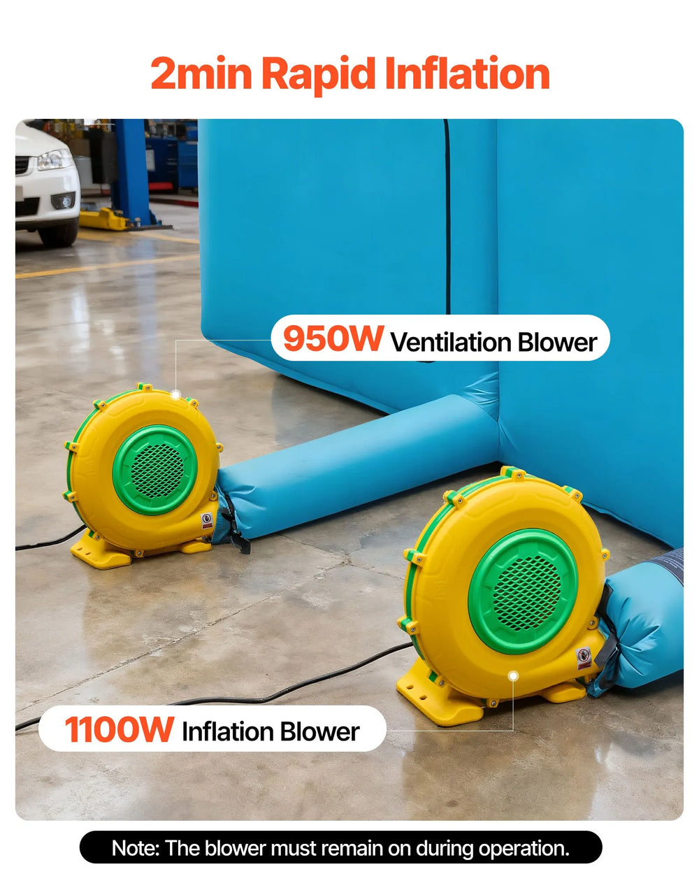 Vevor Inflatable Paint Booth 32.81' x 19.69' x 13.12' Spray Tent 950W 1100W Blowers Air Filter System New