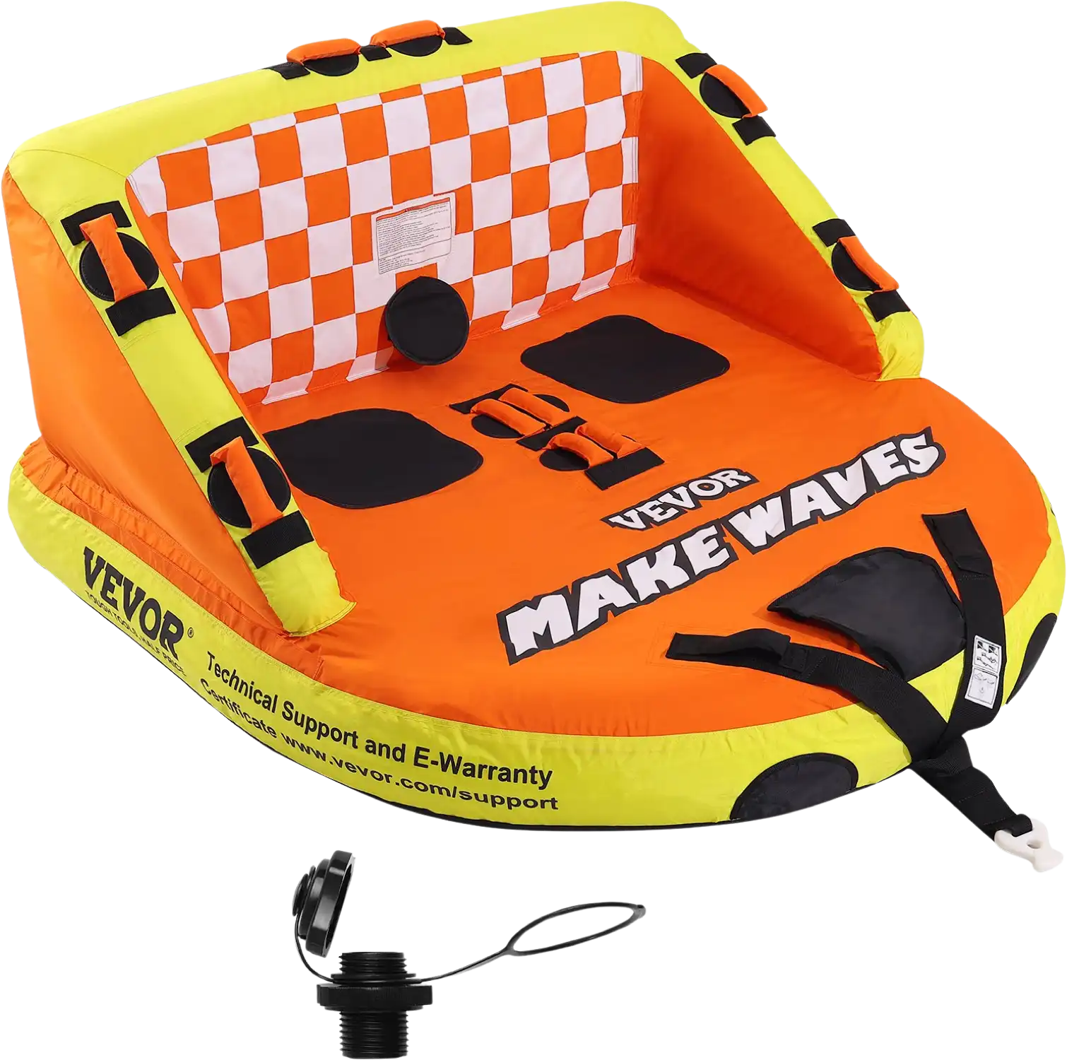 Vevor Towable Tube for Boating 1-2 Riders Inflatable with Backrest New