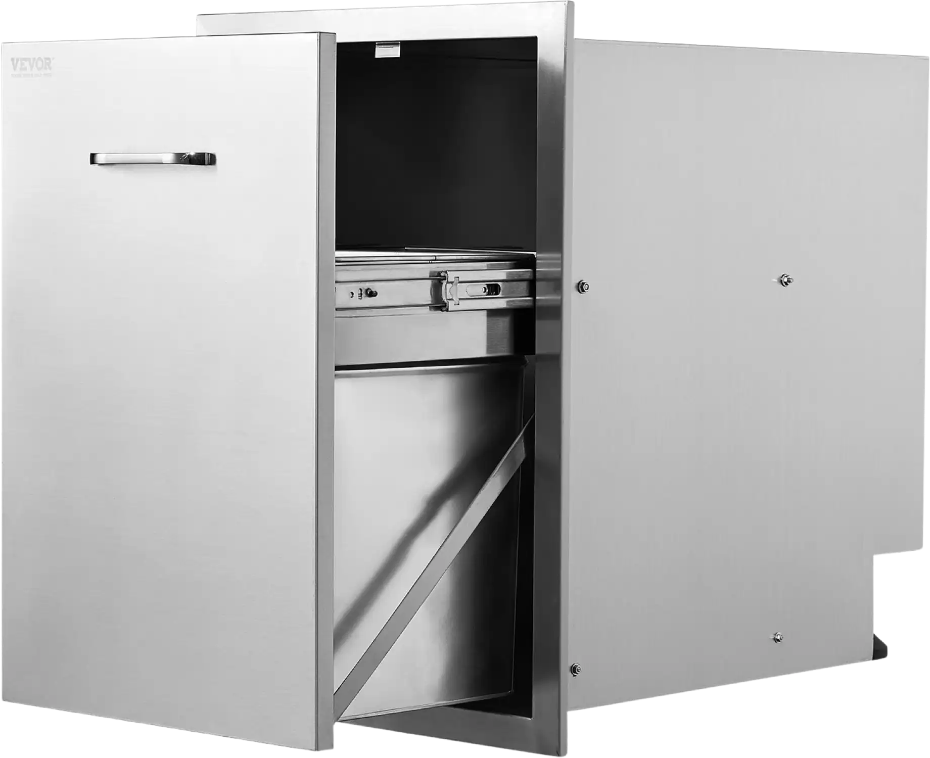 Vevor Pull Out Trash Drawer Stainless Steel for Outdoor Kitchen 17.7