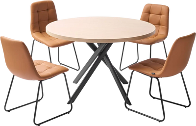 Vevor Dining Table 5-Piece Set with 4 Upholstered Leather Chairs New