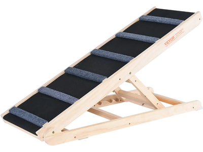Vevor Dog Ramp Folding Adjustable Wooden Pet Ramp for Bed Couch Sofa Car 41.3
