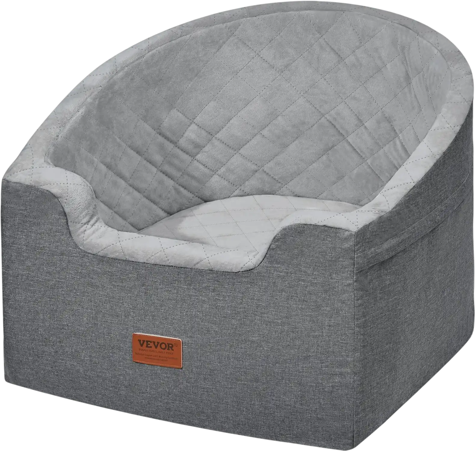 Vevor Dog Car Seat Waterproof Booster Seat for Small & Medium Dogs up to 55 lbs Gray New