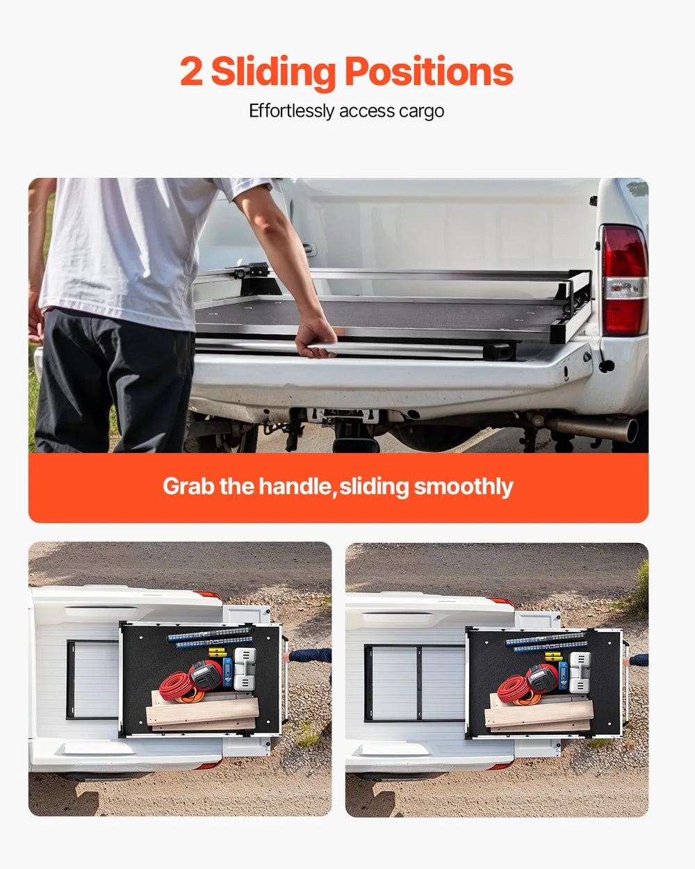 Vevor Truck Bed Organizer 75" x 48" Slide-Out Tray 1,000 lb. Capacity New
