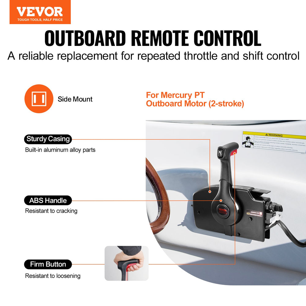 Vevor Boat Throttle Control Side-Mount Outboard Control Box with Power ...