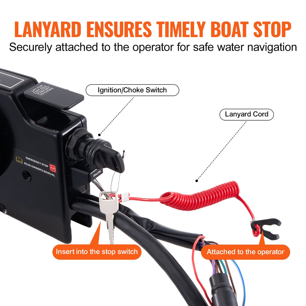 Vevor Boat Throttle Control Side-Mount Outboard Control Box with Power ...