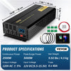 Vevor Pure Sine Wave Inverter 2500W DC 12V to AC 120V LCD Display and Remote Controller New