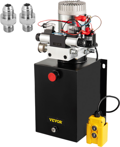 Vevor Hydraulic Power Unit 12V Double Acting Pump 12 Quart with Pressure Gauge New