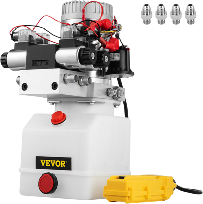Vevor Hydraulic Pump Double Solenoid Double-Acting 4.5 Quart Reservoir 12V DC New