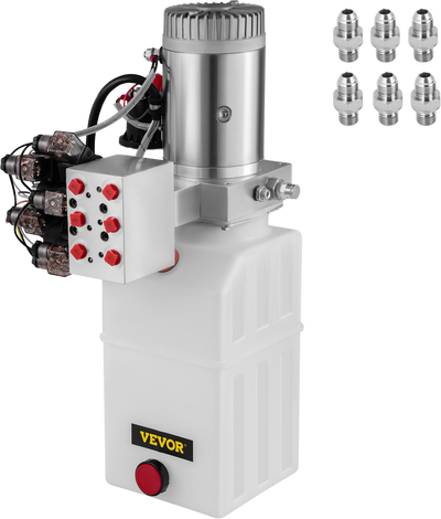 Vevor 6-Way Hydraulic Pump Double-Acting 6 Quart Reservoir 12V DC New