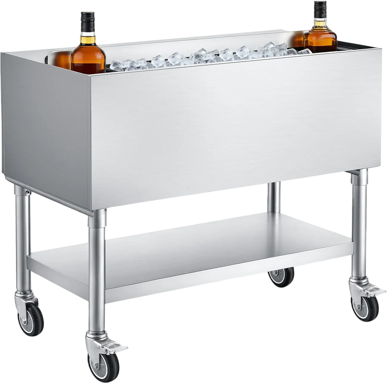 Vevor Ice Bin 100 Qt Capacity 36 x 19 x 35 in. Stainless Steel with Sliding Lid New