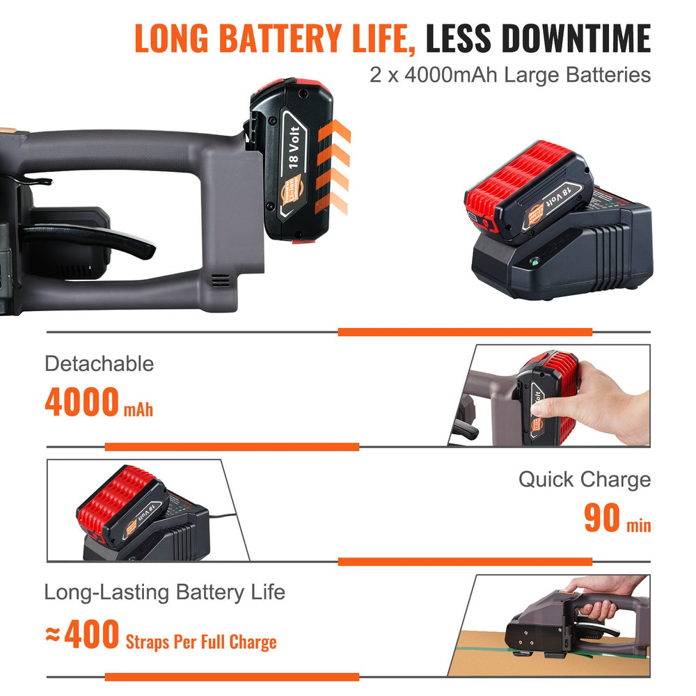 Vevor Electric Strapping Tool Handheld 5000N for PP/PET Belt Friction Welding New