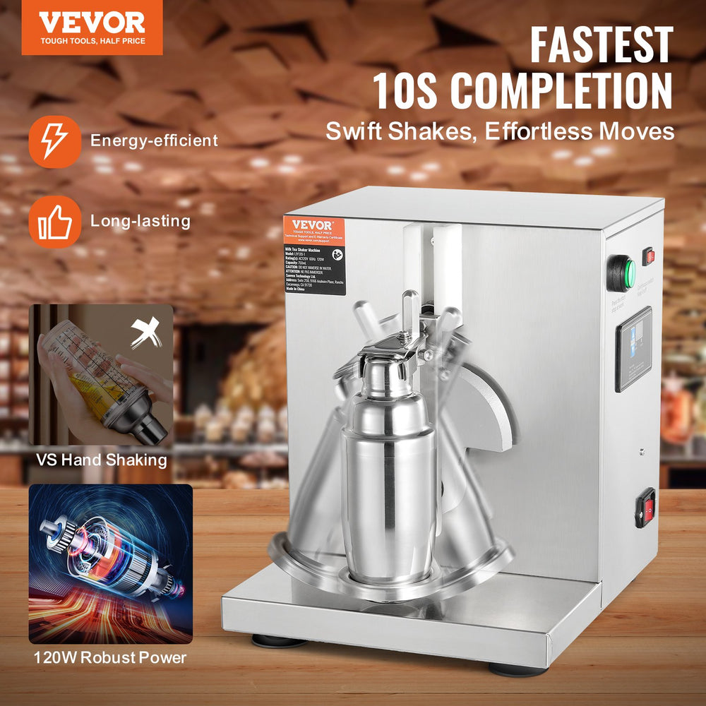 Vevor Milk Tea Shaker Machine 120W Single Head Mixer with Adjustable Timer 0-180s New