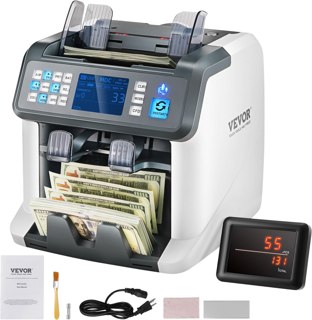 Vevor Money Counter Machine Mixed Denomination 6 Types of Counterfeit ...