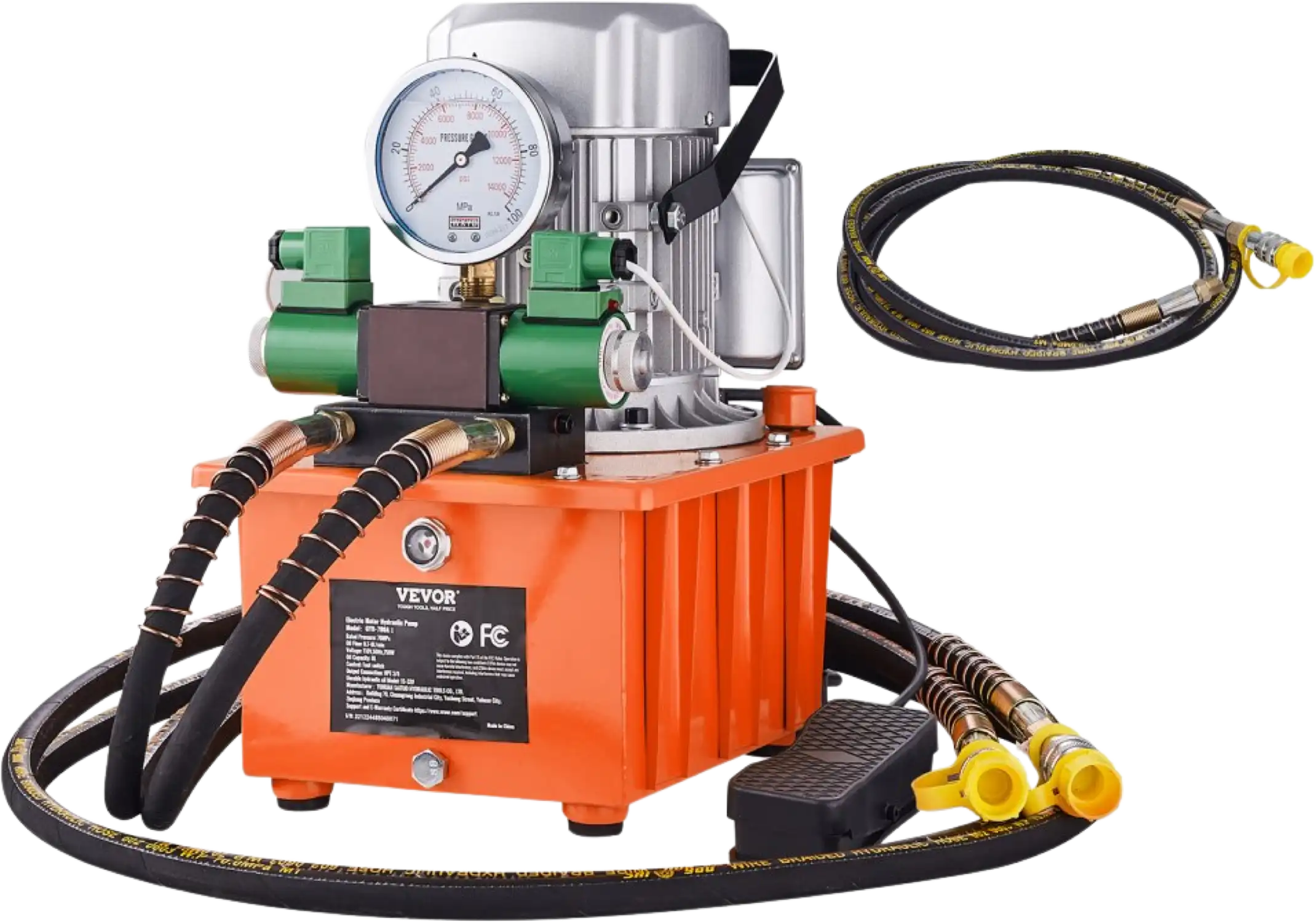 Vevor Hydraulic Pump 10000 PSI 750W 110V Double Acting Solenoid Valve Electric New