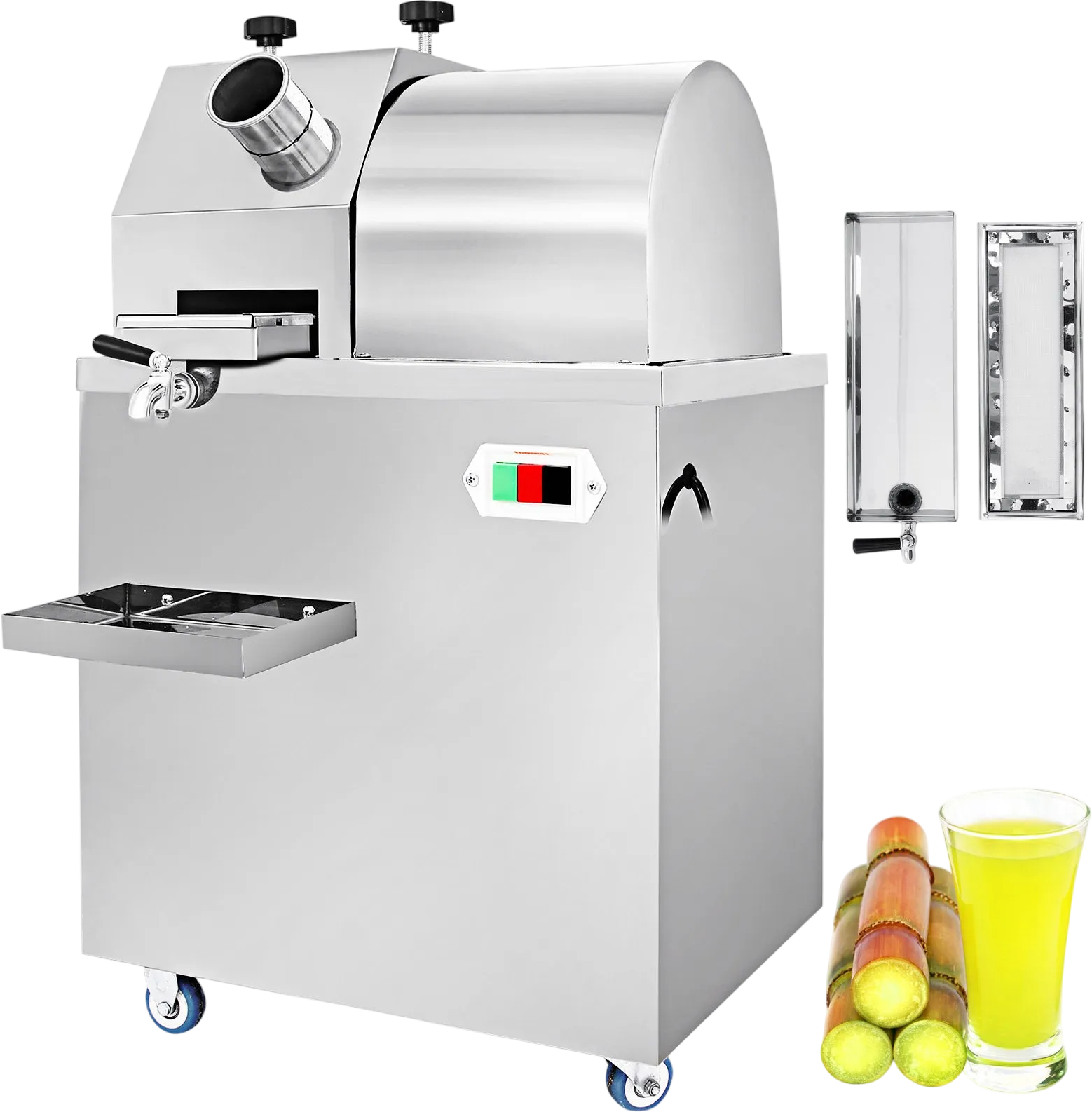 Vevor Sugarcane Juicer Electric Press 3 Rollers Stainless Steel 660 lbs/hr Output New