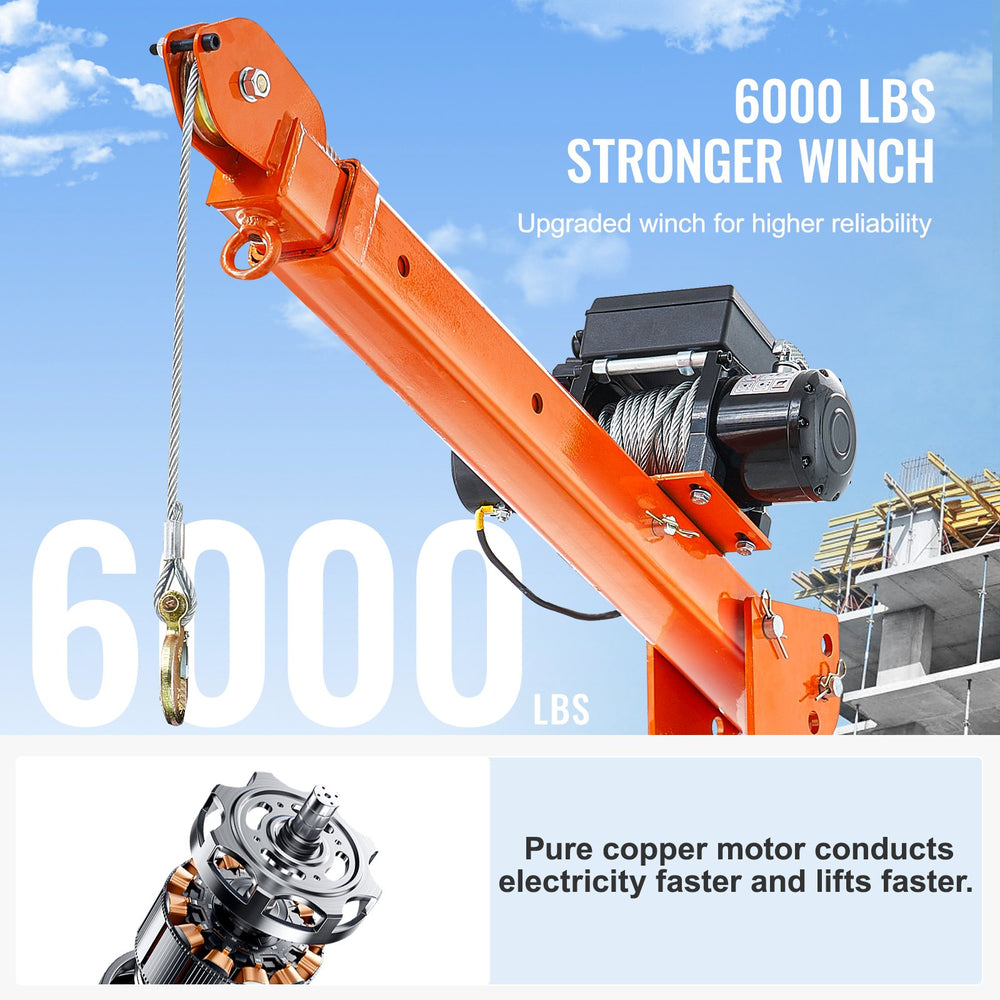 Vevor Crane Hoist for Pickup Truck 360° Rotation 2200 Lbs Load Capacity Wireless Control New