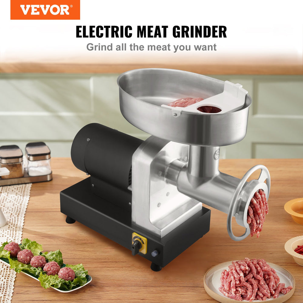 Vevor Meat Grinder Electric 992 Lbs/Hr Capacity 1100W 2 Blades 3 Grinding Plates Sausage Kit New