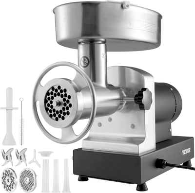 Vevor Meat Grinder Electric 992 Lbs/Hr Capacity 1100W 2 Blades 3 Grinding Plates Sausage Kit New