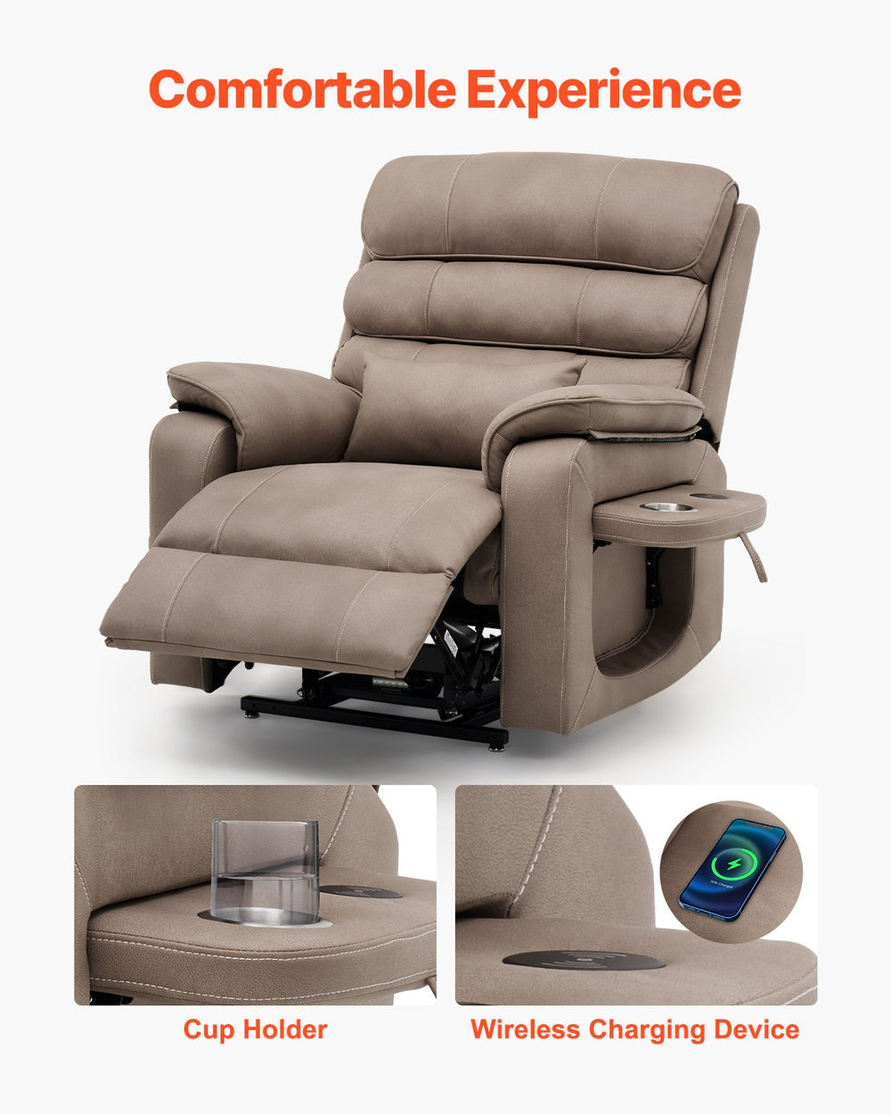 Vevor Power Lift Recliner Chair Lay Flat with Massage and Heat New