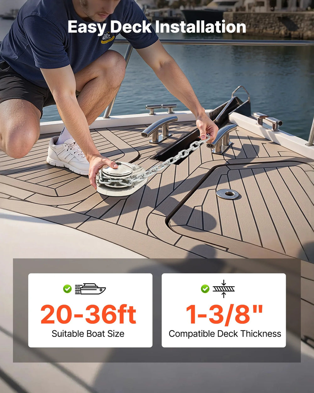 Vevor Windlass Anchor System for 1/4" Chain 700 lbs. Max Pull 12V DC New