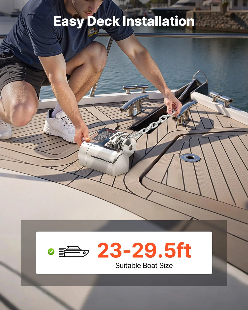 Vevor Horizontal Windlass Anchor System for 1/4" Chain 573 lbs. Max Pull 12V DC New