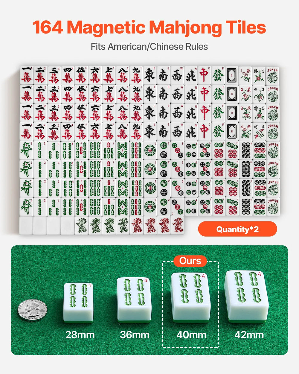 Vevor Mahjong Table with Automatic Shuffler 164-Piece Tile Set Foldable New