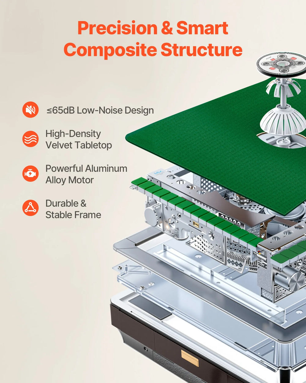 Vevor Mahjong Table with Automatic Shuffler 164-Piece Tile Set Foldable New