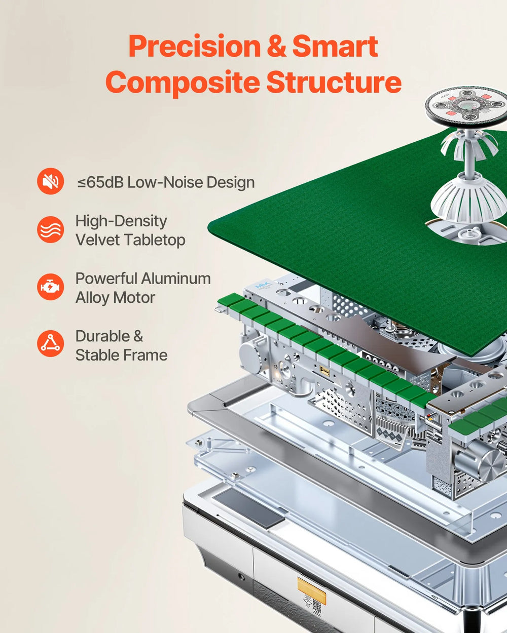 Vevor Mahjong Table with Automatic Shuffler 42mm 152-Piece Tile Set Foldable New