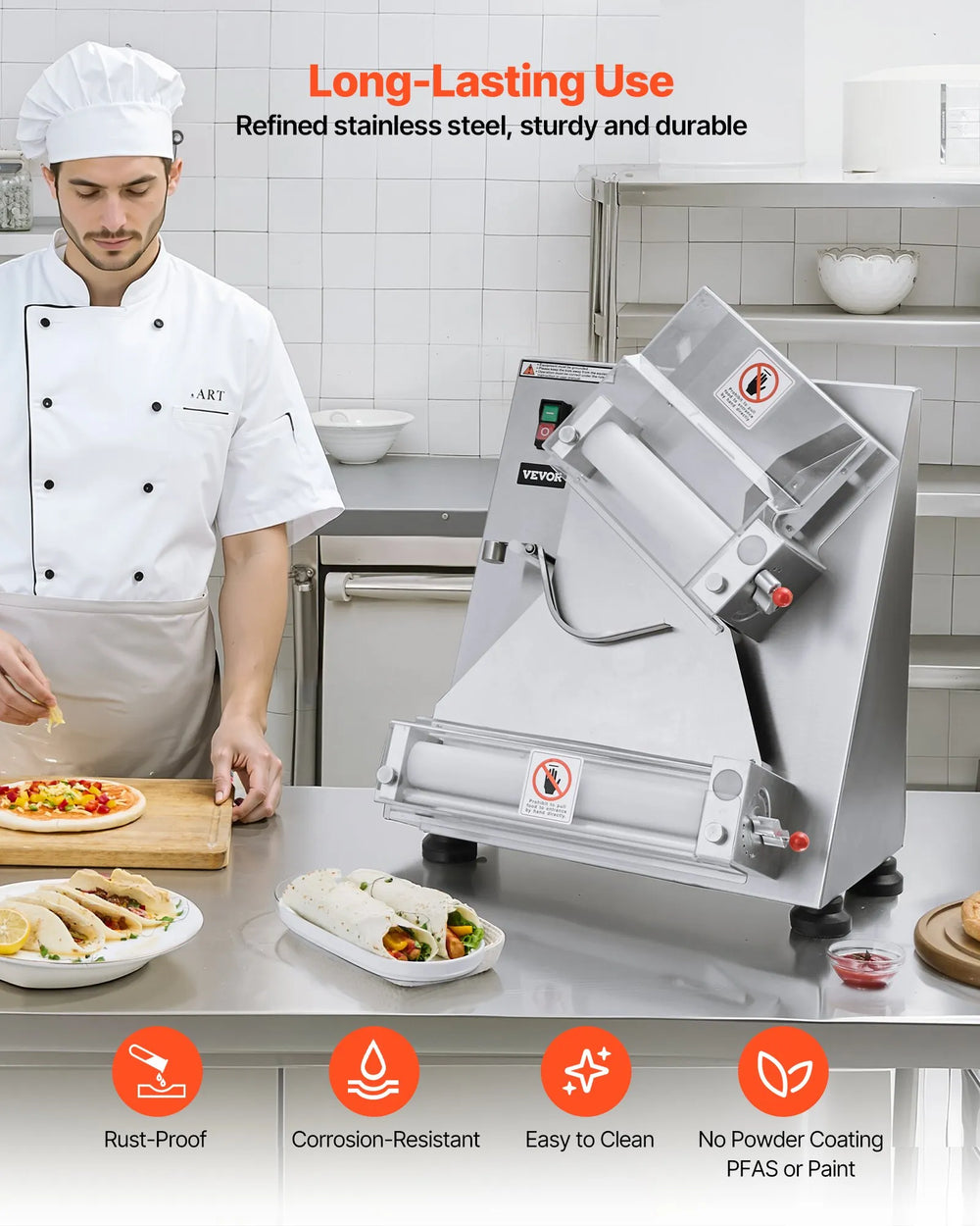 Vevor Pizza Dough Roller Sheeter 3-14 Inch Automatic Press 370W New