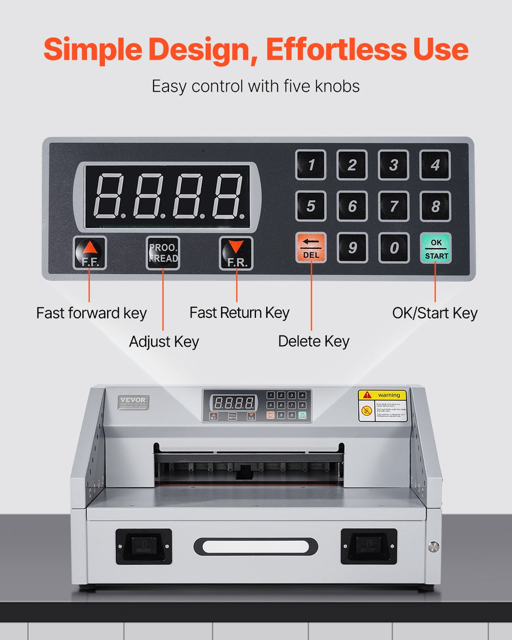 Vevor Electric Paper Cutter 12.9" Cutting Width 1.5" Thickness 300W New