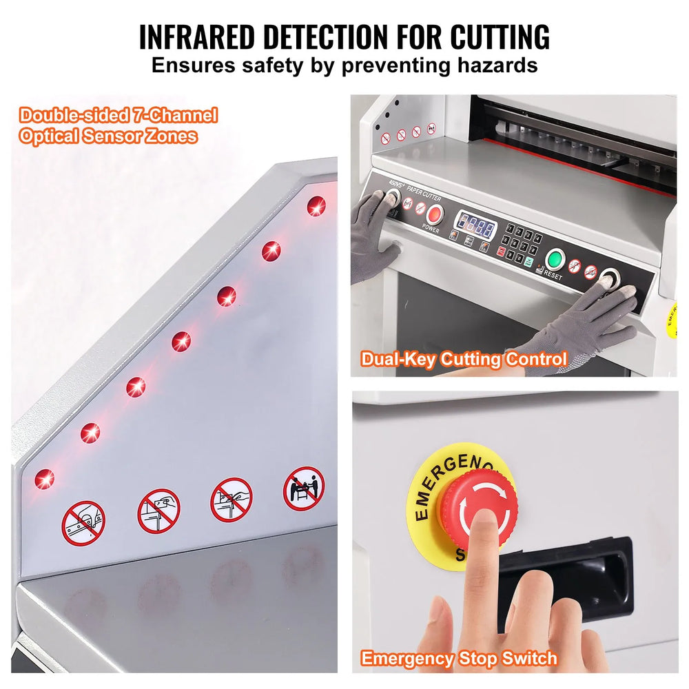 Vevor Electric Hydraulic Paper Cutter 18" Cutting Width 1.57" Thickness with Button Control New