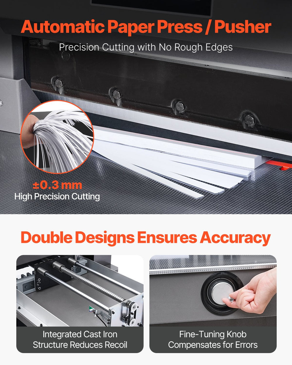 Vevor Electric Paper Cutter 20.3" Cutting Width Touchscreen Control 1100W New